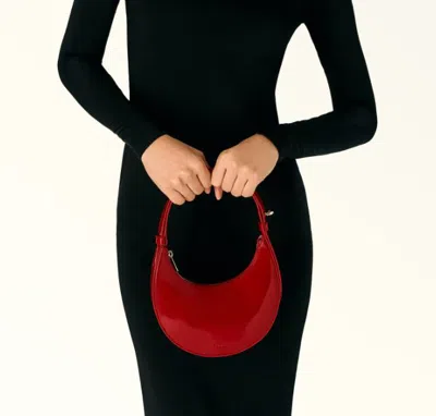 Furla Delight Mini Red Shiny Leather Bag In Red