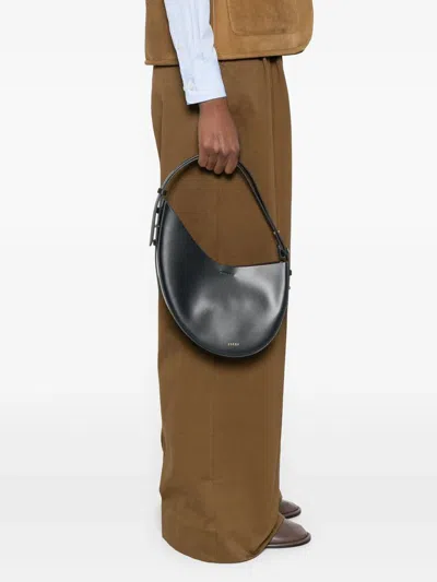 Soeur Crescent-shaped Bordeaux Leather Shoulder Bag In Brown