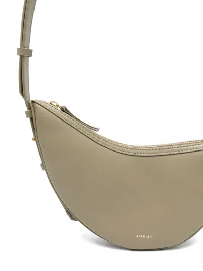 Soeur Crescent Zip Shoulder Bag In Green