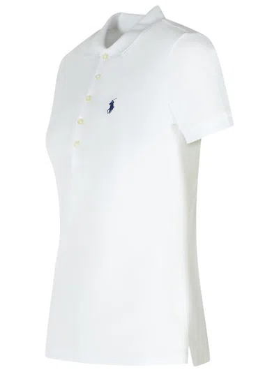 Polo Ralph Lauren 'julie' White Cotton Polo Shirt In White