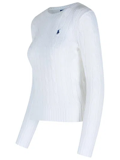 Polo Ralph Lauren 'julianna' White Cotton Sweater In White