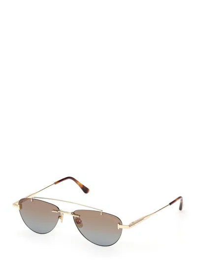 Tom Ford Eyewear Pilot Frame Sunglasses In Brown