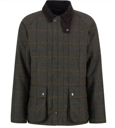 Barbour Checked Corduroy Collar Jacket In Brown