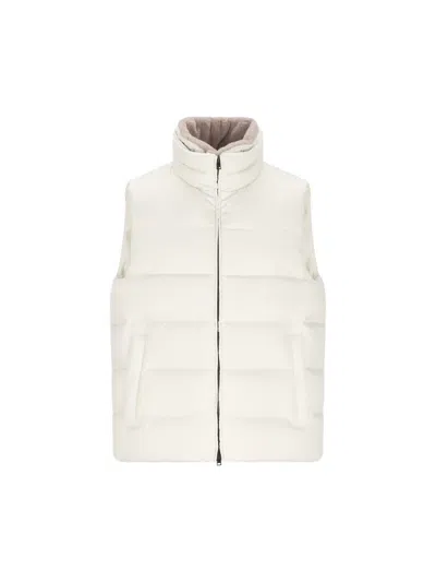 Herno Striped Quilted Down Gilet In White