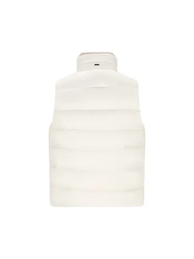 Herno Striped Quilted Down Gilet In White