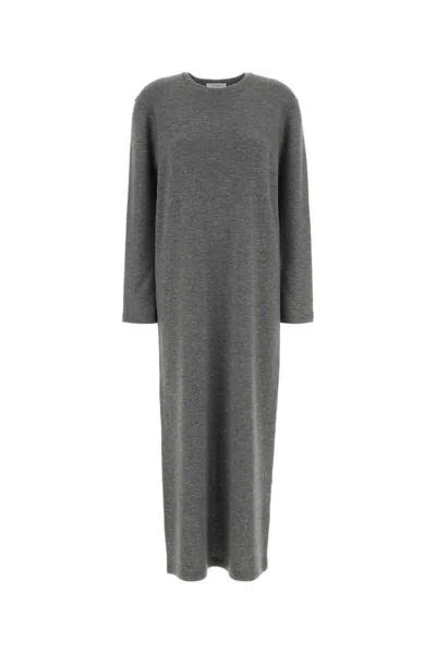 The Row Cashmere Alina Dress Featuring Back Slit In Gray