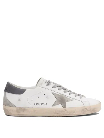 Golden Goose Men Super Star Leather Upper And Heel Suede Star And Spur In White
