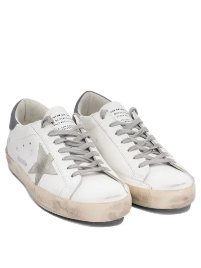 Golden Goose Men Super Star Leather Upper And Heel Suede Star And Spur In White