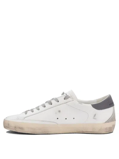 Golden Goose Men Super Star Leather Upper And Heel Suede Star And Spur In White