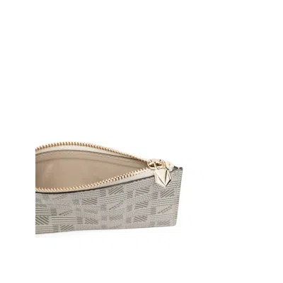 Moreau Geometric-pattern Zipped Wallet In Gray