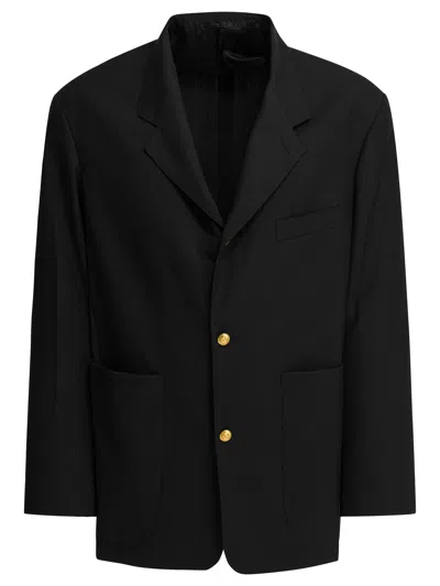Beams Wool Blazer Jackets And Coats Blue In Black