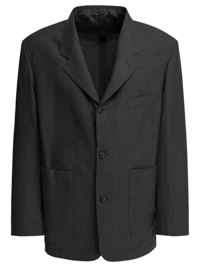 Beams Wool Blazer Jackets And Coats Grey In Gray