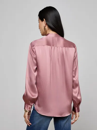 L'agence Bianca Silk Blouse In Pink