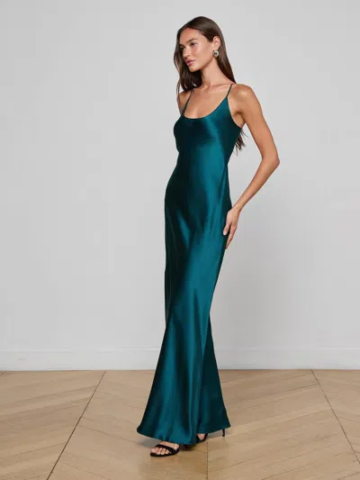 L'agence Charmaine Silk Gown In Blue