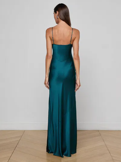 L'agence Charmaine Silk Gown In Blue
