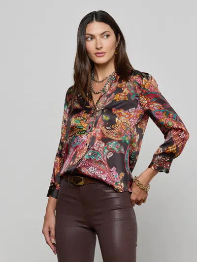 L'agence Dani Silk Blouse In Multi