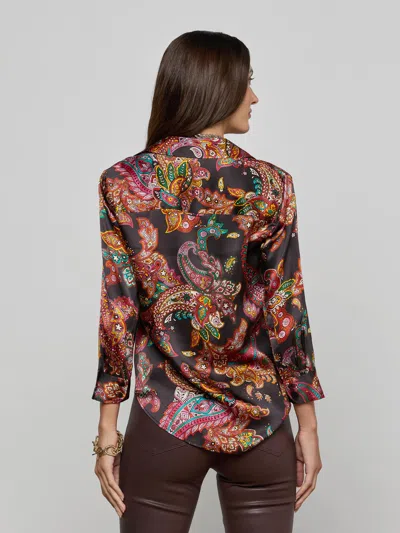 L'agence Dani Silk Blouse In Multi