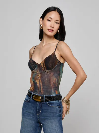 L'agence Elowen Mesh Bodysuit In Multi