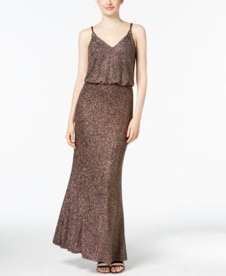 calvin klein metallic gown