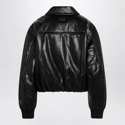 Acne Studios Women Bomber Jacket Crafted From Faux Leather In Black