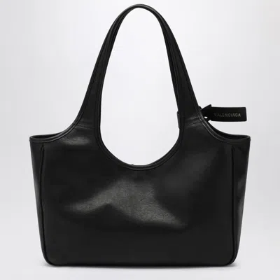 Balenciaga Laundrette East-west Black Leather Tote Bag Women In Black