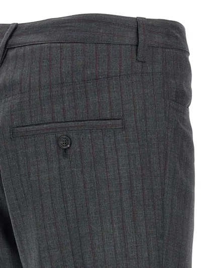 Balenciaga Tailored Pinstripe Trousers Featuring Pockets In Multi