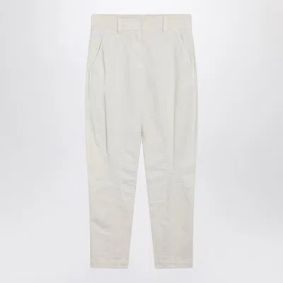 Brunello Cucinelli Equestrian Style Trousers Featuring Pockets In Gray