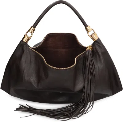 Chloé Small Canvas Tote Bag With Leather Trim In Black