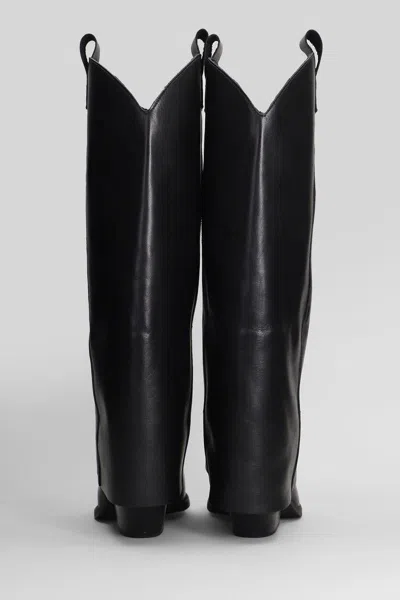 Gisel Moire Natasha Texan Boots In Black