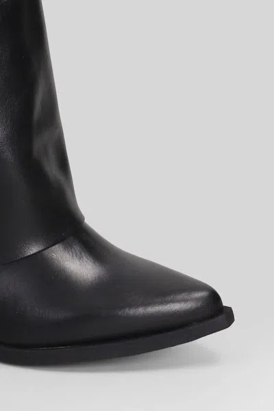 Gisel Moire Natasha Texan Boots In Black