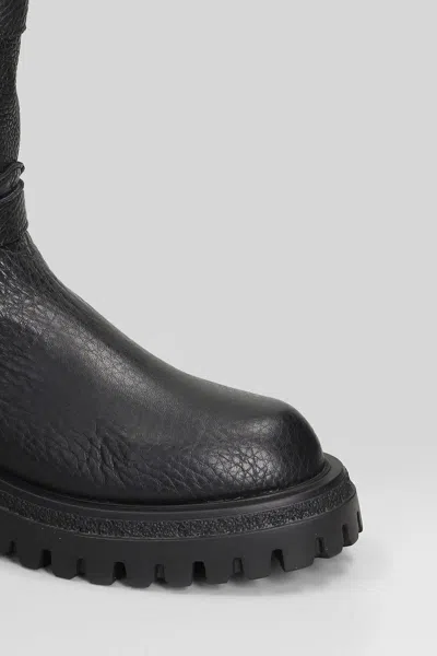 Gisel Moire Norvegia Low Heels Ankle Boots In Black