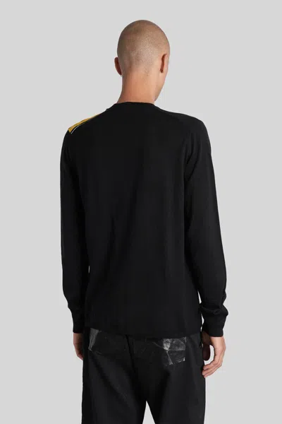 Comme Des Garçons Asymmetrical Color Block Knit Sweater In Black