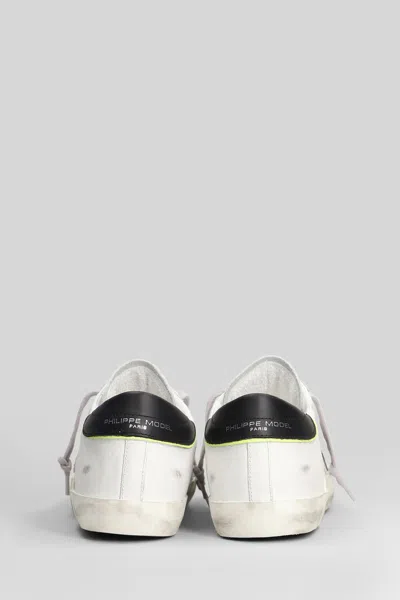 Philippe Model Prsx Low Sneakers In White Leather In White