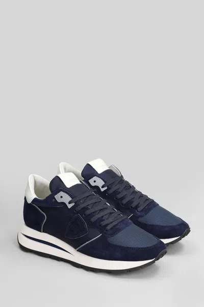 Philippe Model Tropez Haute Low Blue Sneaker In Blue