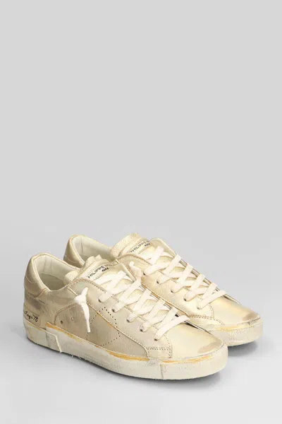 Philippe Model Prsx Low Sneakers In Gold