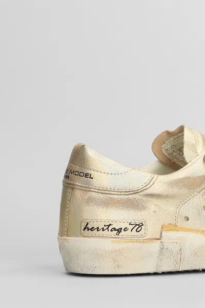 Philippe Model Prsx Low Sneakers In Gold