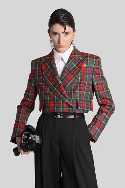 Vivienne Westwood Structured Plaid Peak Lapel Blazer In Multi
