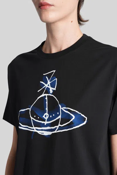 Vivienne Westwood Short Sleeves Crew Neck Graphic Print In Black