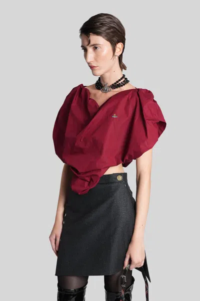 Vivienne Westwood Heart Top Topwear In Red Cotton In Red
