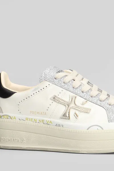 Premiata Claudia Sneakers In White Leather In White