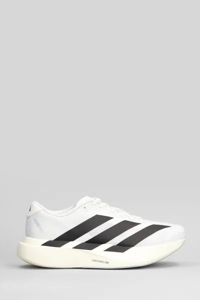 Adidas Originals Adidas Adizero Evo White Sneakers With Signature 3-stripes In Gray