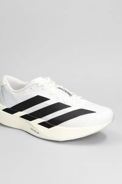 Adidas Originals Adidas Adizero Evo White Sneakers With Signature 3-stripes In Gray
