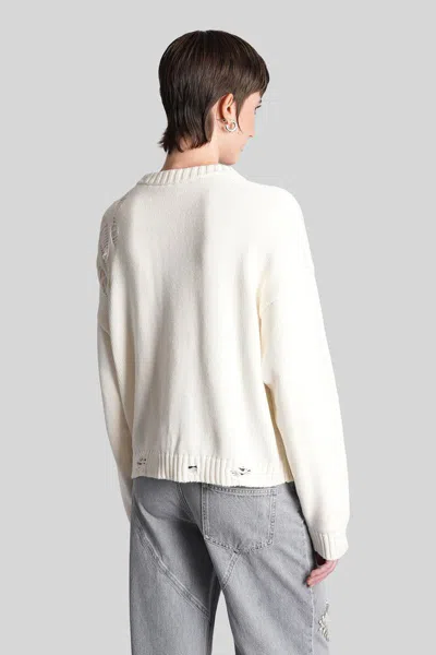 Area Crystal-embellished Cotton And Cashmere Cardigan In Neutral