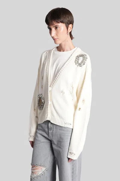 Area Crystal-embellished Cotton And Cashmere Cardigan In Neutral