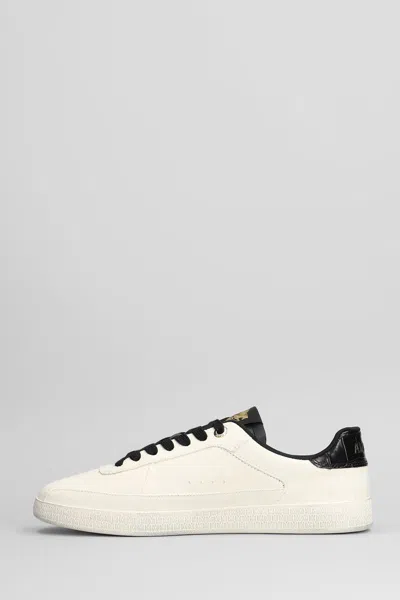 Amiri Croc-effect Leather Sneakers In White