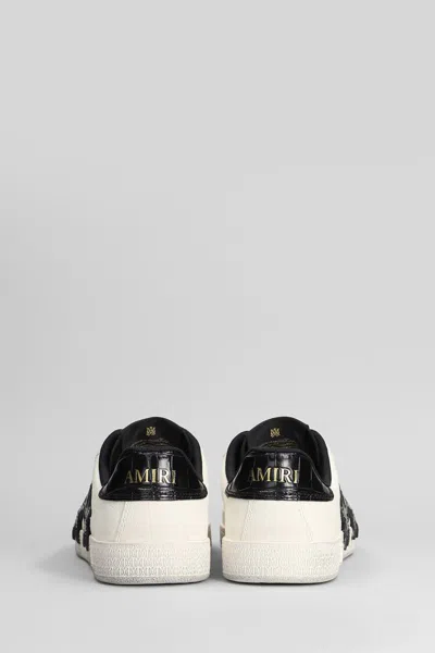 Amiri Croc-effect Leather Sneakers In White