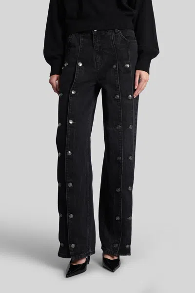 Rotate Birger Christensen Jeans Con Bottoni Black Denim In Black