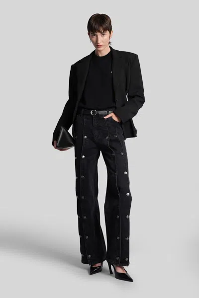 Rotate Birger Christensen Jeans Con Bottoni Black Denim In Black
