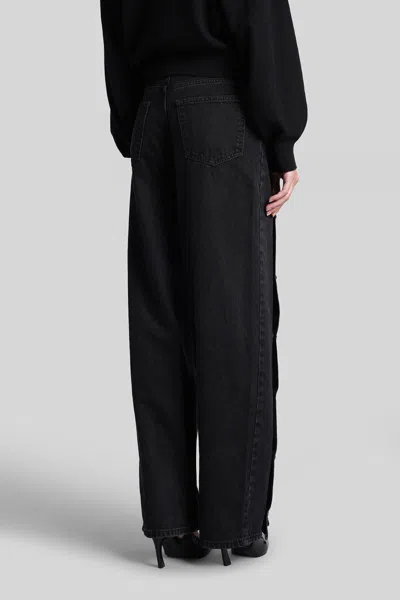 Rotate Birger Christensen Jeans Con Bottoni Black Denim In Black