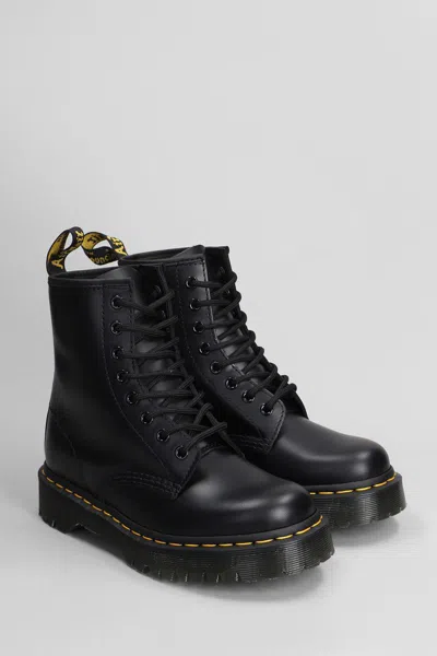 Dr. Martens 1460 Pascal Max Combat Boots In Black Leather In Black